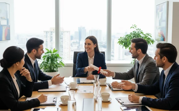Examination panel reviewing a professional application